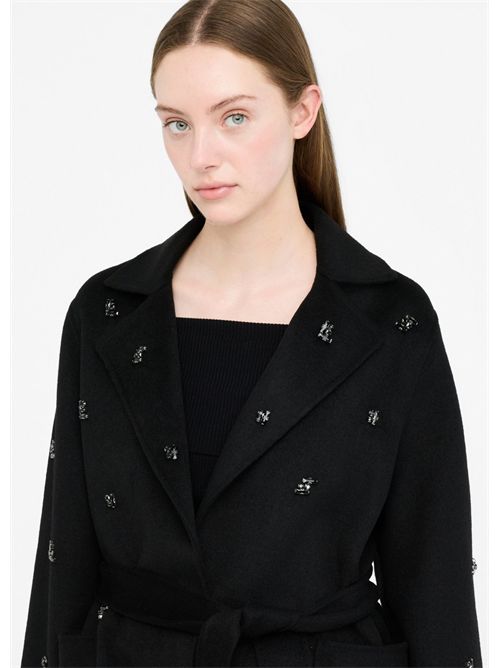 Cappotto in lana con ricami gioiello LIU JO | MF5111T4627/22222